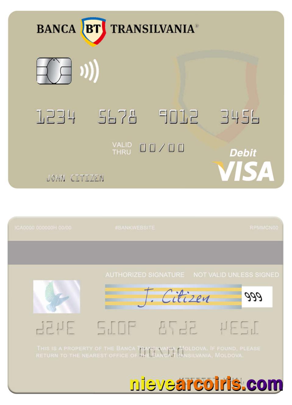 Moldova Banca Transilvania visa debit card